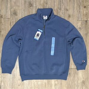 Champion Men's Blue Quarter-Zip Pullover, Size Large
